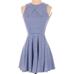 Opening Ceremony Open-Back Stripe Skater Mini Dress S